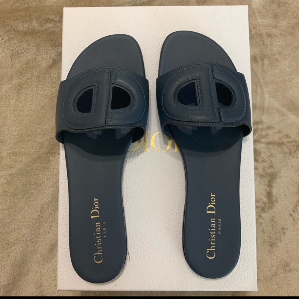 (Authentic) Dior Sandals ! Size 9 Dark Denim Blue